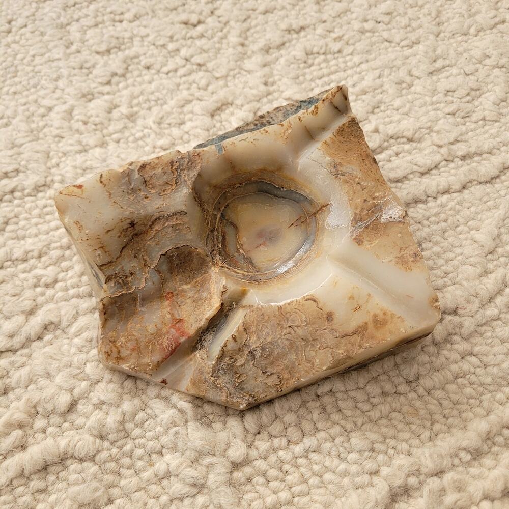 Handcarved Marble Onyx Stone ashtray MCM